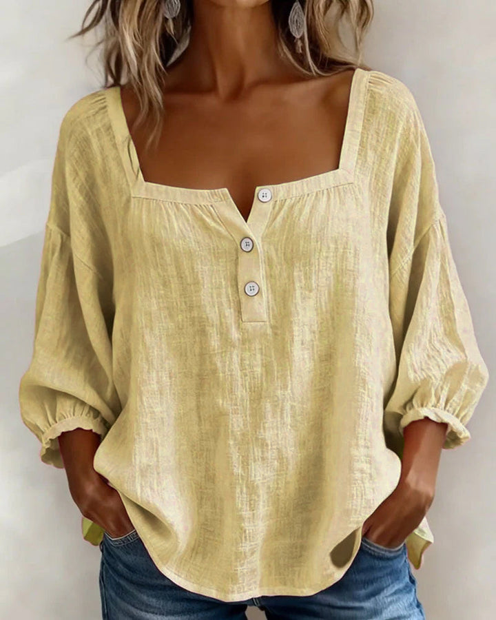 Lane | Square Neck Lantern Sleeve Shirt