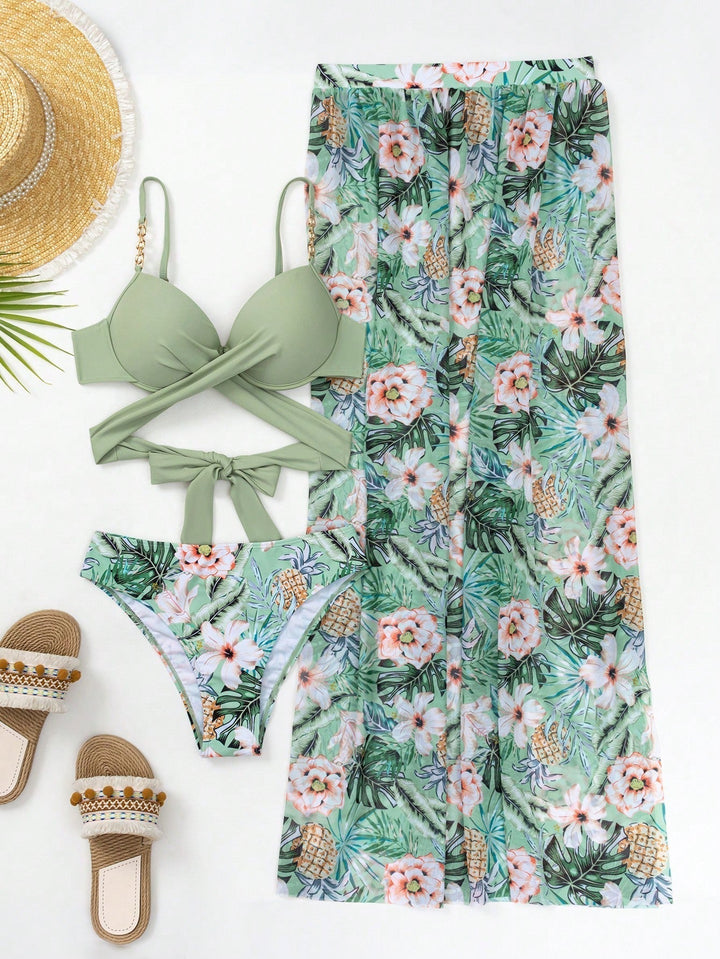 Elaine | High Support High Waist Set with Matching Cover Up