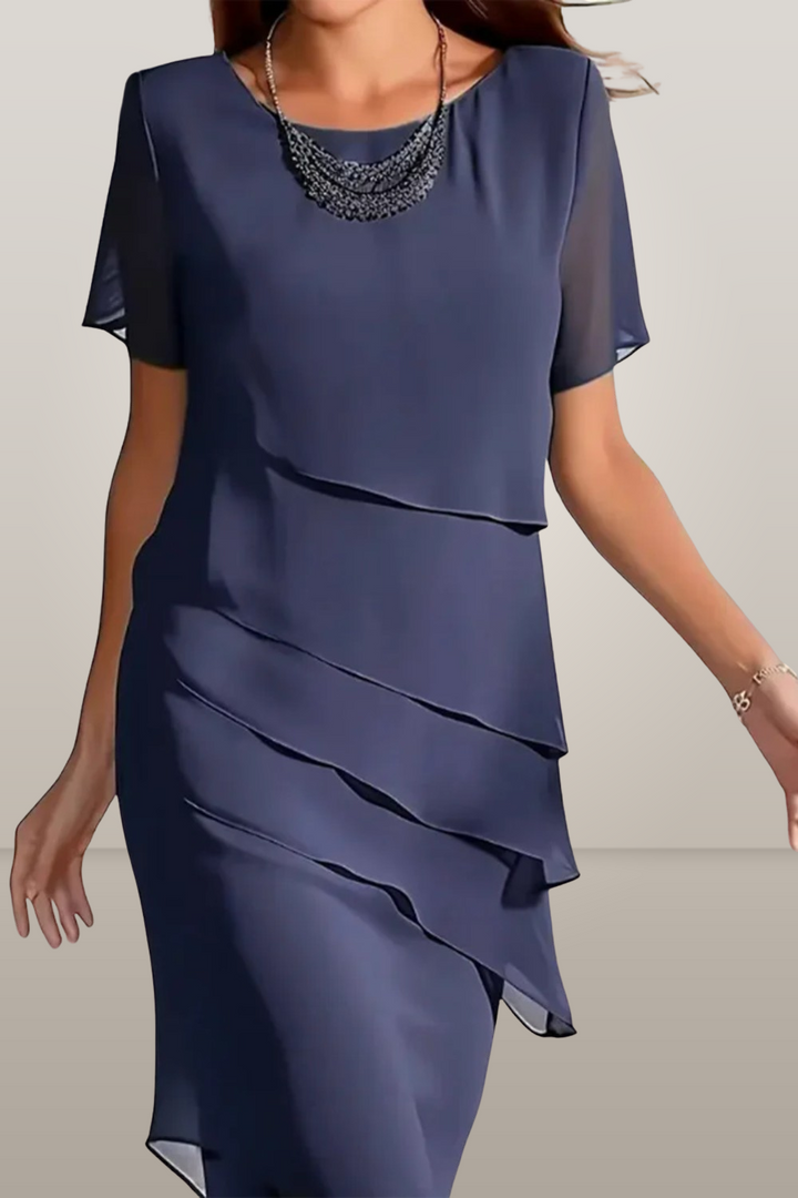 Linda | Elegant Comfort Ruffle Dress