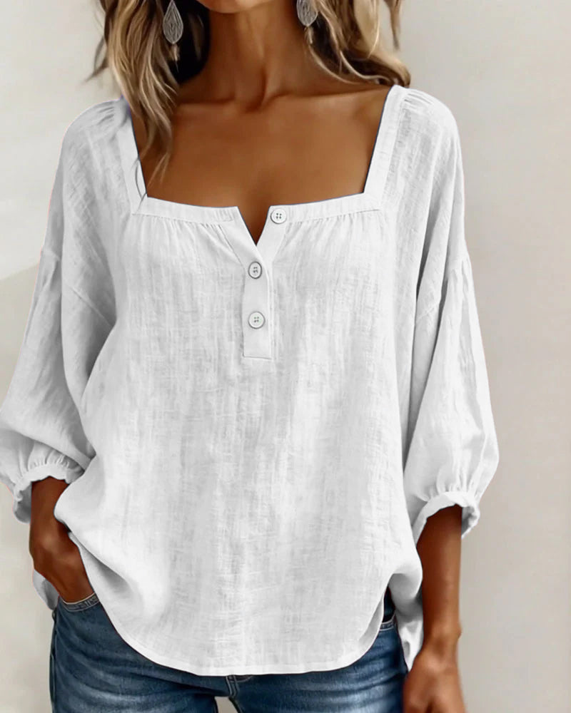 Lane | Square Neck Lantern Sleeve Shirt