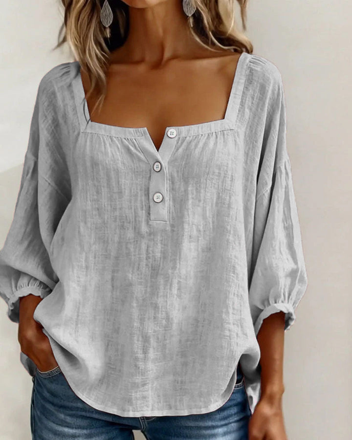 Lane | Square Neck Lantern Sleeve Shirt