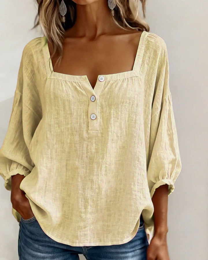 Lane | Square Neck Lantern Sleeve Shirt