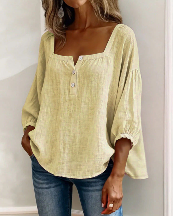 Lane | Square Neck Lantern Sleeve Shirt