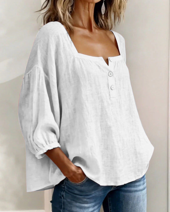 Lane | Square Neck Lantern Sleeve Shirt