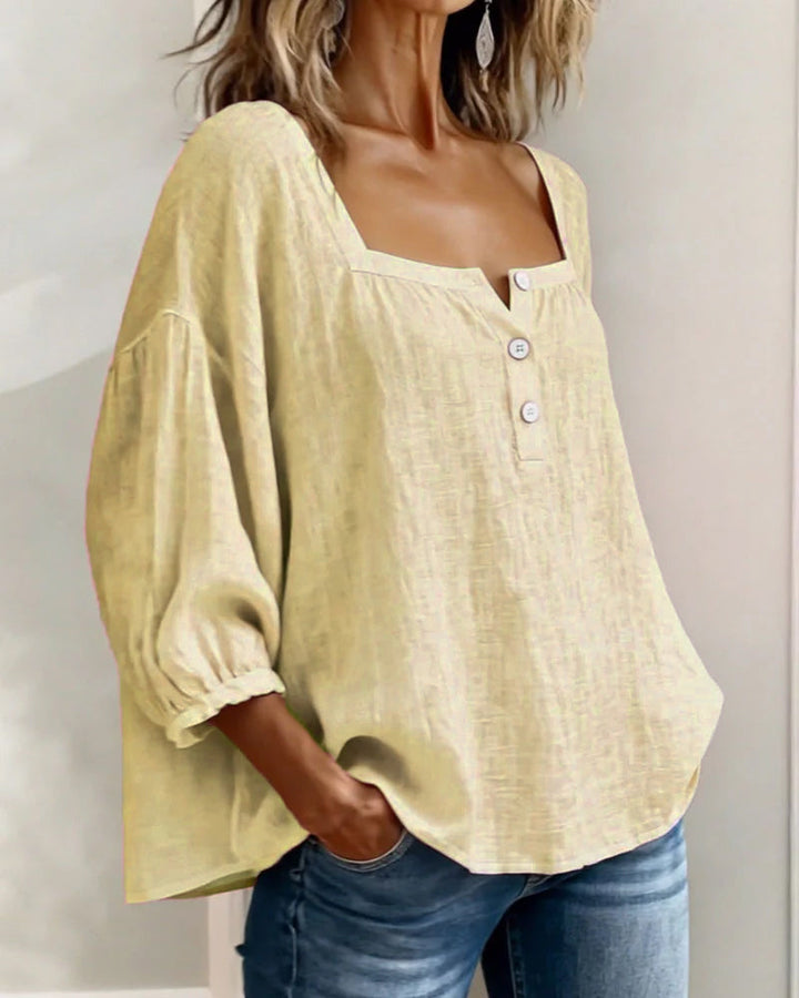Lane | Square Neck Lantern Sleeve Shirt