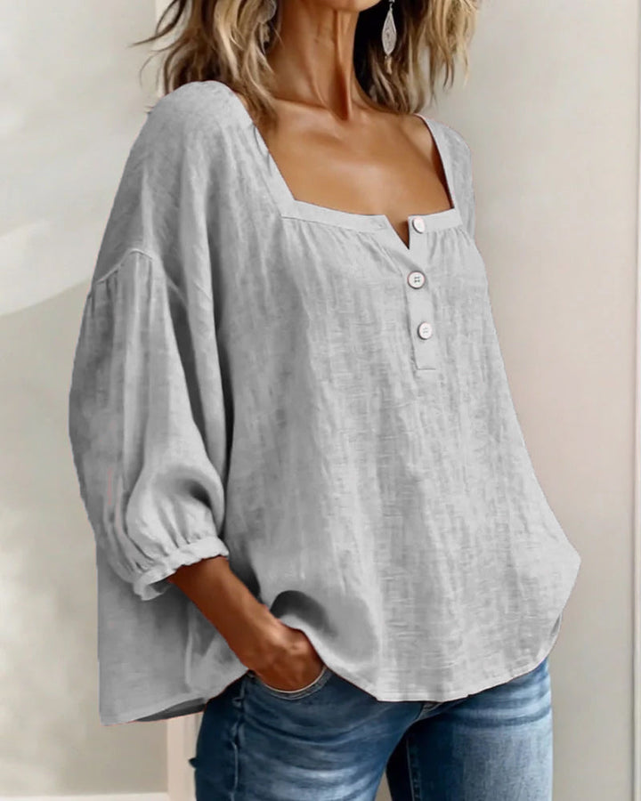 Lane | Square Neck Lantern Sleeve Shirt