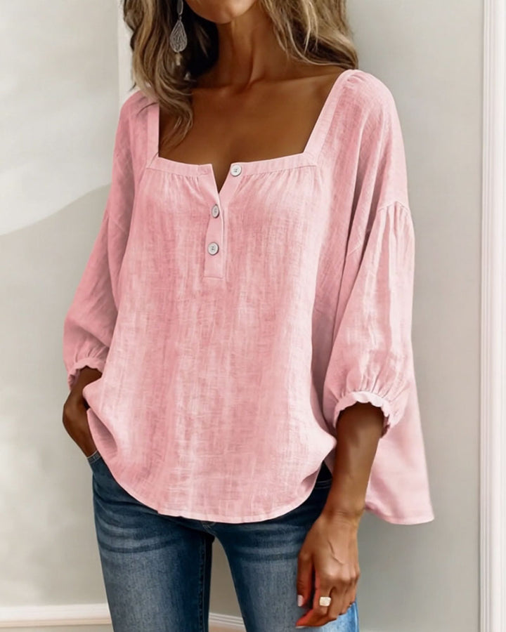 Lane | Square Neck Lantern Sleeve Shirt